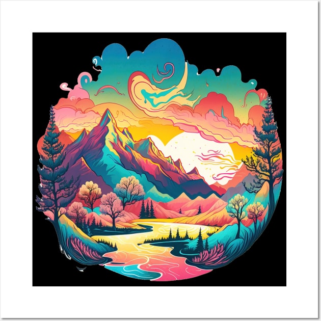 Trippy mountain painting best sale